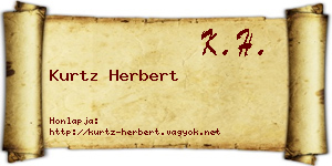 Kurtz Herbert névjegykártya
